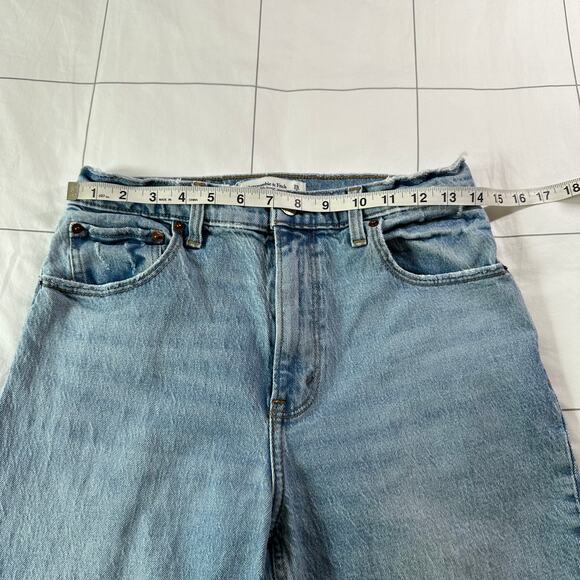 Abercrombie & Fitch Jeans Womens 28 Short Blue 90s Straight Ultra High Rise Slit - Picture 7 of 12